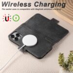 For iPhone 16 Suteni J07 Multi-functional Horizontal MagSafe Denim Leather Phone Case(Black) - Image 2
