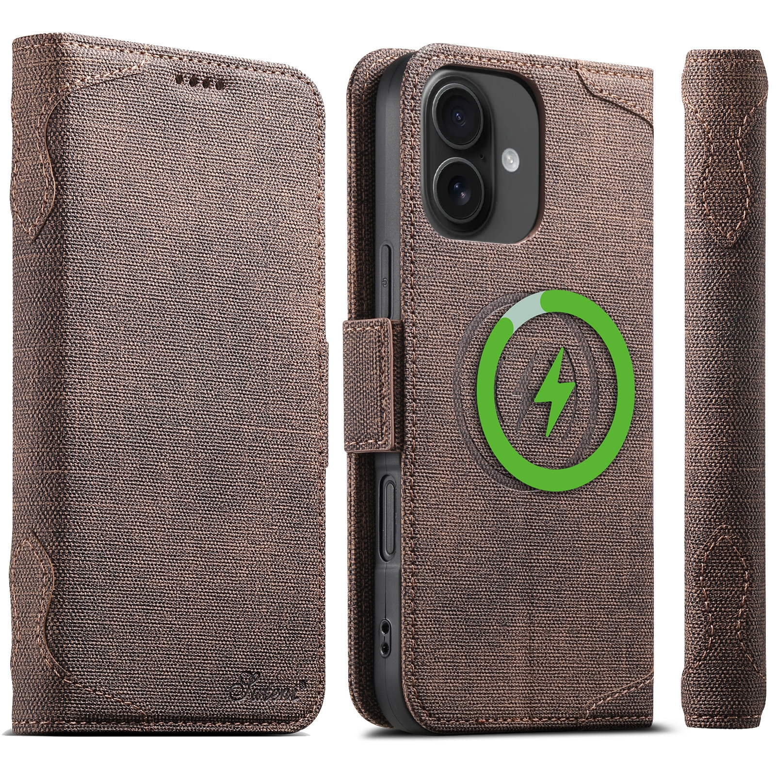 SYA002755604B.jpg For iPhone 16 Suteni J07 Multi-functional Horizontal MagSafe Denim Leather Phone Case(Brown) - Image 1
