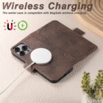 For iPhone 16 Suteni J07 Multi-functional Horizontal MagSafe Denim Leather Phone Case(Brown) - Image 2