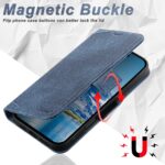 For iPhone 16 Suteni J07 Multi-functional Horizontal MagSafe Denim Leather Phone Case(Blue) - Image 3