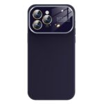 For iPhone 16 Pro Kalebol Large Windows Frosted Liquid Silicone Phone Case(Dark Purple)