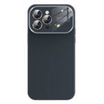 For iPhone 16 Pro Kalebol Large Windows Frosted Liquid Silicone Phone Case(Graphite Gray)