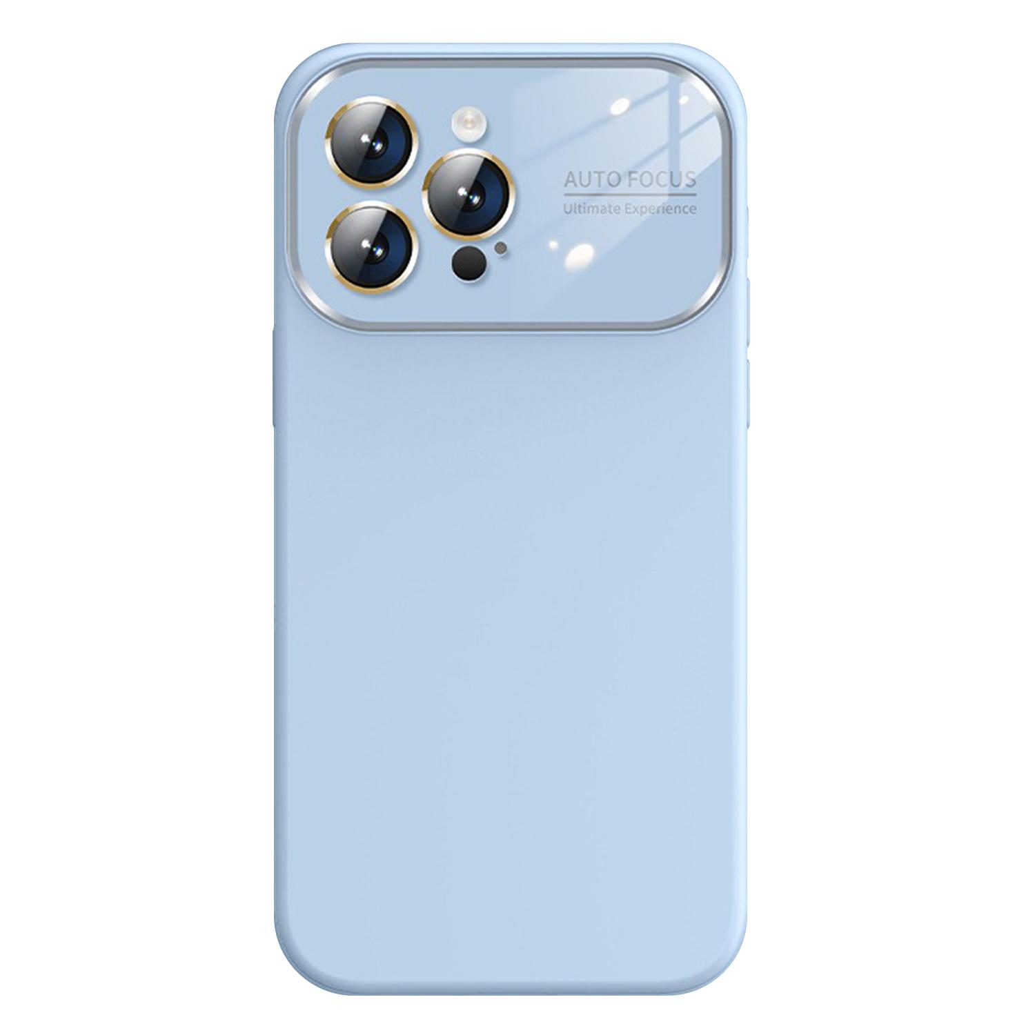 SYA003020202K.jpg For iPhone 16 Pro Kalebol Large Windows Frosted Liquid Silicone Phone Case(Far Peak Blue) - Image 1