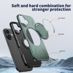 For iPhone 17 Kalebol Magnetic MagSafe Rotation Holder PC Phone Case(Grey Green) - Image 6