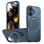 For iPhone 17 Kalebol Magnetic MagSafe Rotation Holder PC Phone Case(Blue)