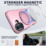 For iPhone 17 Kalebol Magnetic MagSafe Rotation Holder PC Phone Case(Pink) - Image 2