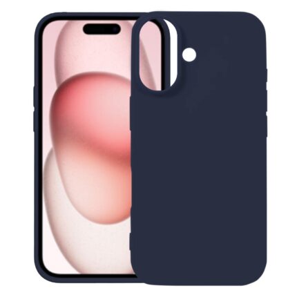 For iPhone 17 Kalebol Solid Color Simple All-inclusive Liquid Silicone Phone Case(Midnight Blue)