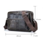 Double Layer Leather Messenger Bag For Men - Image 2