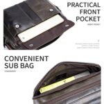Double Layer Leather Messenger Bag For Men - Image 4