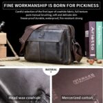 Double Layer Leather Messenger Bag For Men - Image 5