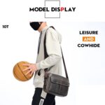 Double Layer Leather Messenger Bag For Men - Image 6