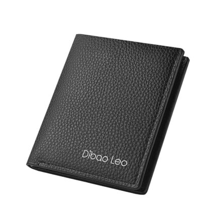 DEABOLAR  Men PU Leather Short Wallet - 003 Black Vertical, Black Vertical