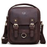 HUMERPAUL Men Shoulder Bag Retro Leather Crossbody Bag