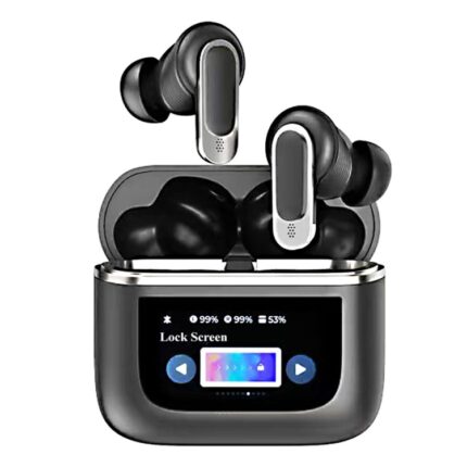 V8 Smart Color Screen Touch Wireless Bluetooth Earphones - Black
