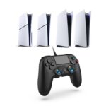 For PS5 / PS5 Slim / PC Wired Controller with Macro Programming Six-axis Gyro