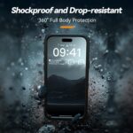 For iPhone 16 Pro TELESIN IP68 Waterproof Case Submersible Touchscreen Phone Cover - Image 4