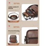 BULL CAPTAIN 8-inch Leather Shoulder Bag Crossbody Wallet - Image 4