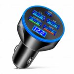 5 in 1 Digital Display Car Charger with Voltmeter