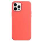 For iPhone 12 / 12 Pro Magnetic Liquid Silicone Full Coverage Shockproof Magsafe Case with Magsafe Charging Magnet(Pink Orange) - Image 2