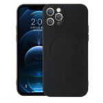 For iPhone 12 Pro Liquid Silicone Full Coverage Shockproof Magsafe Case(Black)