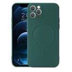For iPhone 12 Pro Liquid Silicone Full Coverage Shockproof Magsafe Case(Deep Green)