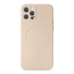 For iPhone 12 Pro Liquid Silicone Full Coverage Shockproof Magsafe Case(Beige) - Image 2