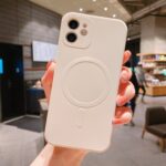 For iPhone 12 Pro Liquid Silicone Full Coverage Shockproof Magsafe Case(Beige) - Image 3