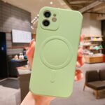 For iPhone 12 Pro Liquid Silicone Full Coverage Shockproof Magsafe Case(Green) - Image 3