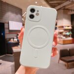 For iPhone 12 Pro Liquid Silicone Full Coverage Shockproof Magsafe Case(White) - Image 3