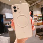 For iPhone 12 Pro Liquid Silicone Full Coverage Shockproof Magsafe Case(Flesh Color) - Image 3