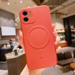 For iPhone 12 Pro Liquid Silicone Full Coverage Shockproof Magsafe Case(Orange) - Image 3