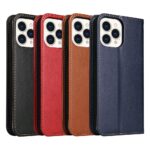 For iPhone 13 Pro Fierre Shann PU Leather Texture Horizontal Flip Leather Case with Holder & Card Slots & Wallet (Black) - Image 7