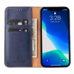 For iPhone 13 Pro Fierre Shann PU Leather Texture Horizontal Flip Leather Case with Holder & Card Slots & Wallet (Blue) - Image 5