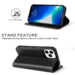 For iPhone 13 Pro Fierre Shann Retro Tree Bark Texture PU Magnetic Horizontal Flip Leather Case with Holder & Card Slots & Wallet (Black) - Image 3