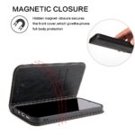 For iPhone 13 Pro Fierre Shann Retro Tree Bark Texture PU Magnetic Horizontal Flip Leather Case with Holder & Card Slots & Wallet (Black) - Image 4