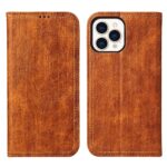 For iPhone 13 Pro Fierre Shann Retro Tree Bark Texture PU Magnetic Horizontal Flip Leather Case with Holder & Card Slots & Wallet (Brown)