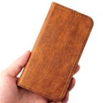 For iPhone 13 Pro Fierre Shann Retro Tree Bark Texture PU Magnetic Horizontal Flip Leather Case with Holder & Card Slots & Wallet (Brown) - Image 2