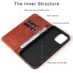 For iPhone 13 Pro Fierre Shann Retro Tree Bark Texture PU Magnetic Horizontal Flip Leather Case with Holder & Card Slots & Wallet (Brown) - Image 5