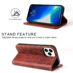 For iPhone 13 Pro Fierre Shann Retro Tree Bark Texture PU Magnetic Horizontal Flip Leather Case with Holder & Card Slots & Wallet (Red) - Image 3