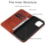 For iPhone 13 Pro Fierre Shann Retro Tree Bark Texture PU Magnetic Horizontal Flip Leather Case with Holder & Card Slots & Wallet (Red) - Image 5