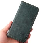 For iPhone 13 Pro Fierre Shann Retro Tree Bark Texture PU Magnetic Horizontal Flip Leather Case with Holder & Card Slots & Wallet (Green) - Image 2
