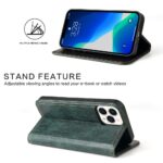 For iPhone 13 Pro Fierre Shann Retro Tree Bark Texture PU Magnetic Horizontal Flip Leather Case with Holder & Card Slots & Wallet (Green) - Image 3