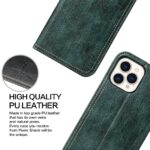 For iPhone 13 Pro Fierre Shann Retro Tree Bark Texture PU Magnetic Horizontal Flip Leather Case with Holder & Card Slots & Wallet (Green) - Image 6
