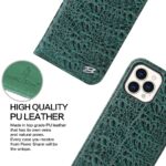 For iPhone 13 Pro Fierre Shann Crocodile Texture Magnetic Horizontal Flip Genuine Leather Case with Holder & Card Slot (Green) - Image 6