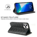 For iPhone 13 Pro Max Fierre Shann Crocodile Texture Magnetic Horizontal Flip Genuine Leather Case with Holder & Card Slot (Black) - Image 3