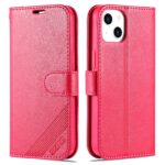 For iPhone 13 AZNS Sheepskin Texture Horizontal Flip Leather Case with Holder & Card Slots & Wallet(Red)