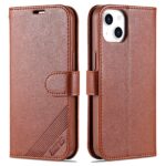 For iPhone 13 AZNS Sheepskin Texture Horizontal Flip Leather Case with Holder & Card Slots & Wallet(Brown)
