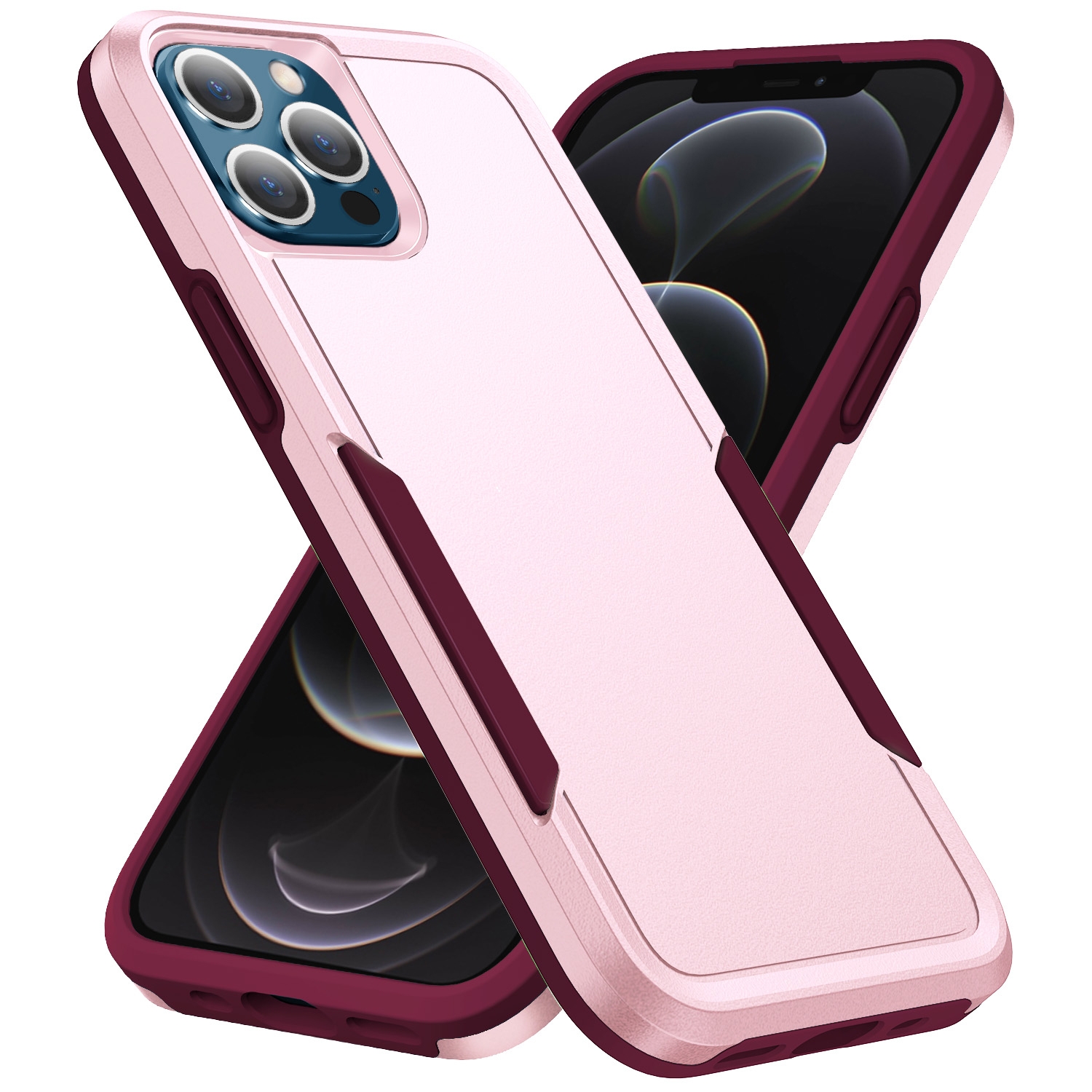 EDA002057507B.jpg For iPhone 12 Pro Max Pioneer Armor Heavy Duty Shockproof Phone Case(Pink) - Image 1