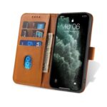 For iPhone 12 Pro Max Calf Texture Buckle Horizontal Flip Leather Case with Holder & Card Slots & Wallet(Khaki) - Image 4