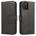 For iPhone 12 Pro Max Calf Texture Buckle Horizontal Flip Leather Case with Holder & Card Slots & Wallet(Black)